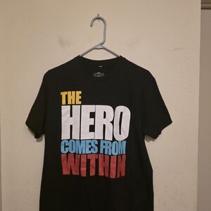 CageHero Men's Size M Black Graphic T-Shirt 'The Hero Comes From Within'